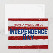 Onafhankelijkheidsdag Glitter Briefkaart (Voorkant / Achterkant)