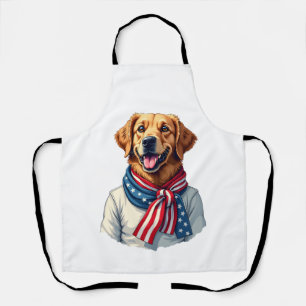 Onafhankelijkheidsdag Goud Retriever Vintage T-shi Schort