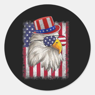 Onafhankelijkheidsdag Happy 4th of July Design Vin Ronde Sticker