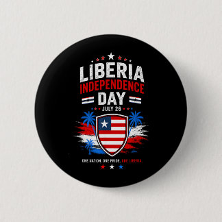 Onafhankelijkheidsdag Liberia 26 juli Liberia Vlag Ronde Button 5,7 Cm