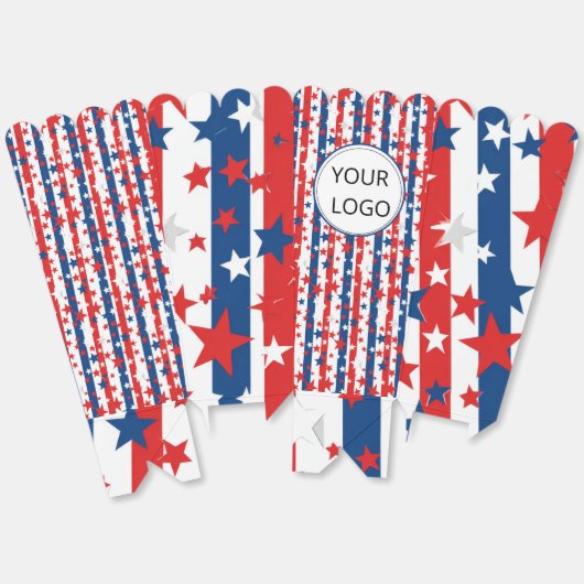 Onafhankelijkheidsdag Logo Business Popcorn Box Bedankdoosjes (Ongevouwen)