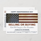 Onafhankelijkheidsdag of 4 juli Onroerend goed Briefkaart (Voorkant / Achterkant)