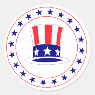 Onafhankelijkheidsdag Oom Sam's Pet Ronde Sticker