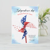 Onafhankelijkheidsdag Pinwheel uitnodiging (Staand voorkant)