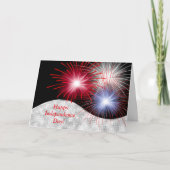 Onafhankelijkheidsdag Rood White Blue Patriottic Feestdagen Kaart (Voorkant)