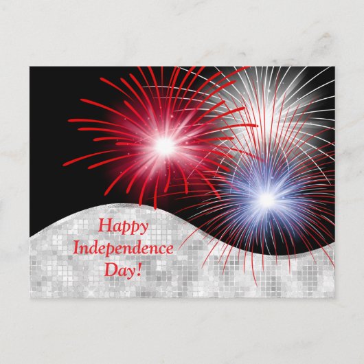 Onafhankelijkheidsdag Rood White Blue Patriottic Feestdagenkaart (Voorkant)