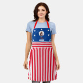 Onafhankelijkheidsdag rood wit en blauw schort (Gedragen)