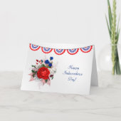 Onafhankelijkheidsdag rood-witte blauwe patriottis feestdagen kaart (Voorkant)
