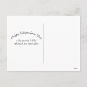 Onafhankelijkheidsdag rood-witte blauwe patriottis feestdagenkaart (Achterkant)