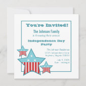 Onafhankelijkheidsdag sterren en Stripes nodigen u Kaart (Voorkant)