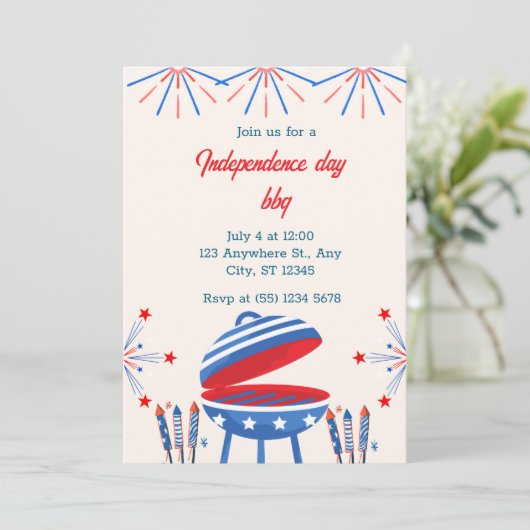 Onafhankelijkheidsdag uitnodiging (Staand voorkant)