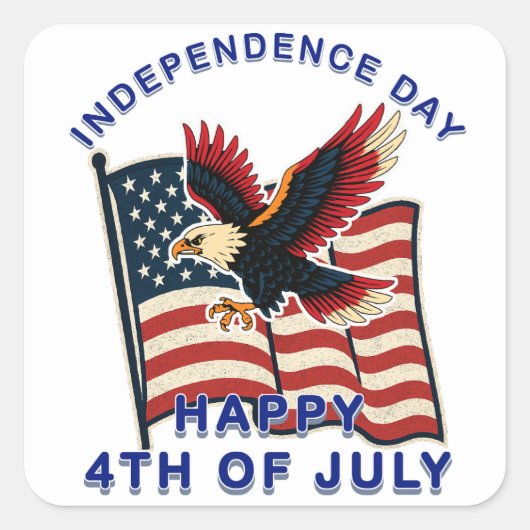 Onafhankelijkheidsdag Vierkante Sticker (Voorkant)