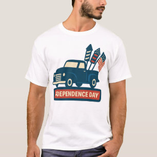 Onafhankelijkheidsdag vrachtwagen VS vlag ontwerp T-shirt