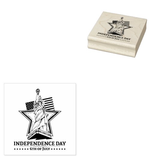 Onafhankelijkheidsdag Vrijheidsbeeld Rubberstempel (Gestempeld)