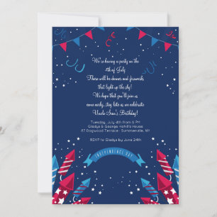 Onafhankelijkheidsdag vuurwerk Uitnodiging