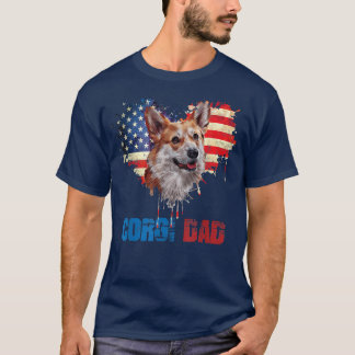 OnafhankelijkheidsHondenliefhebber Corgi papa VS v T-shirt