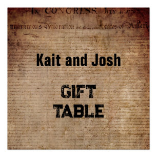 Onafhankelijkheidsverklaring 1776 Geschenktafel Perfect Poster