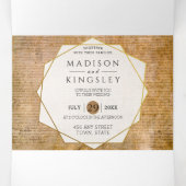 Onafhankelijkheidsverklaring 📜 Amerikaans perkame Drieluik Uitnodiging (Binnenkant midden)