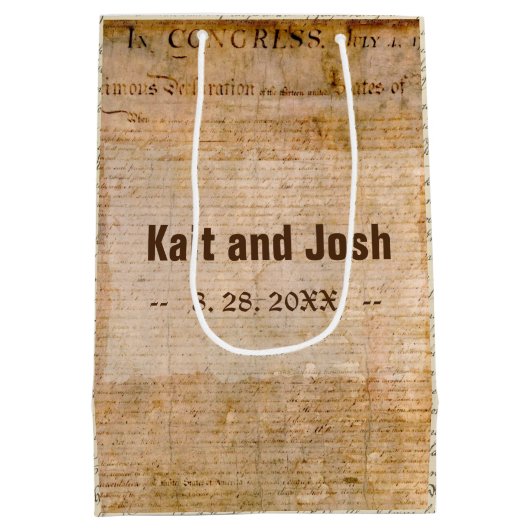 Onafhankelijkheidsverklaring 📜 Historische Parchm Medium Cadeauzakje (Achterkant)