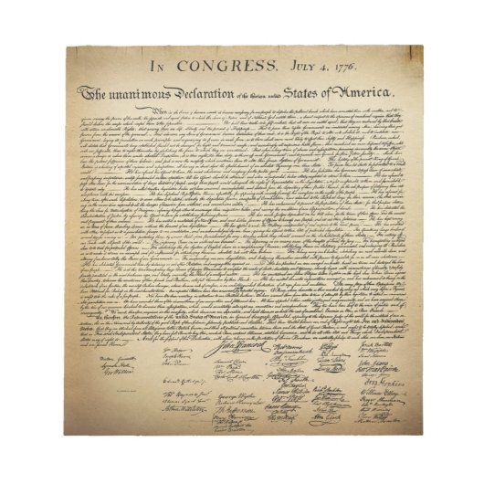  onafhankelijkheidsverklaring notitieblok (Voorkant)