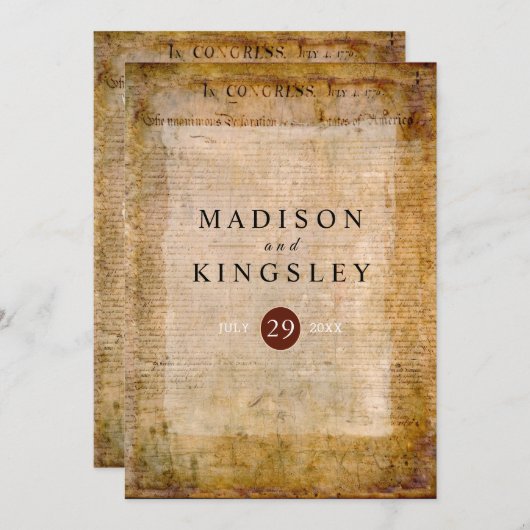 Onafhankelijkheidsverklaring 📜 oud perkament uit  programma (Voorkant / Achterkant)