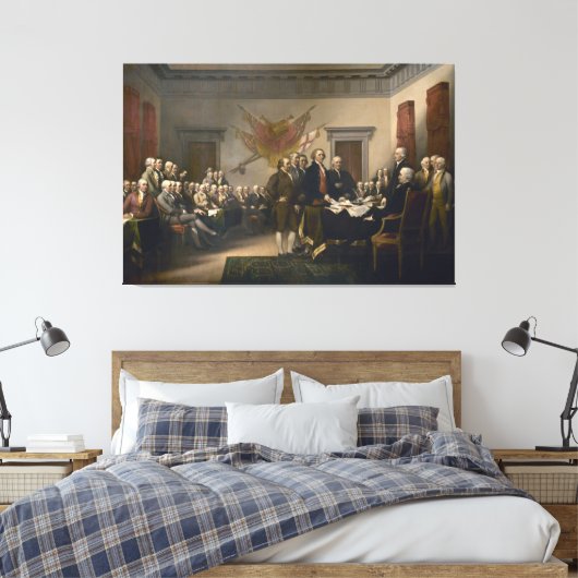 Onafhankelijkheidsverklaring van John Trumbull Canvas Afdruk (Insitu (Slaapkamer))