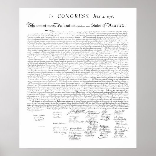 Onafhankelijkheidsverklaring Verenigde Staten Poster (Voorkant)