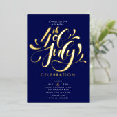 Onafhankelijkheidsviering VS Folie Uitnodiging (Staand Voorkant)