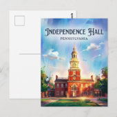 Onafhankelijkheidszaal Pennsylvania Briefkaart (Voorkant / Achterkant)