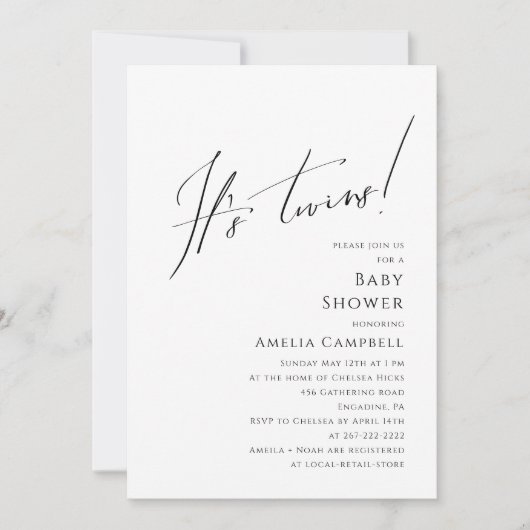 Onbaatzuchtig Genderneutraal Het is een tweeling B Kaart (Voorkant)