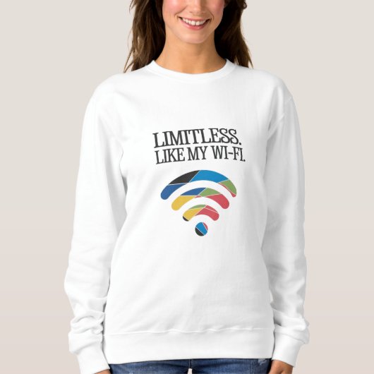 Onbegrensd. Zoals mijn wifi Trui (Voorkant)