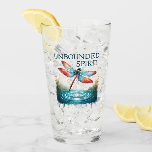 Onbegrensde Geest - Artistieke Dragonfly Glas (Voorkant ijs)