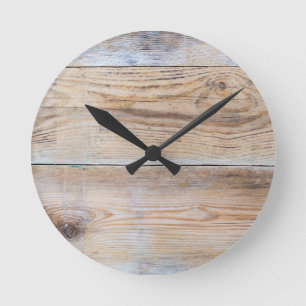 Onbehandeld hout ronde klok