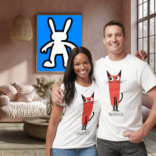 Onbeholpen Pauze Kat   Grappige Minimalistische Ca T-shirt