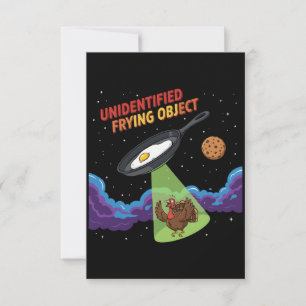 Onbekend Frituur Object Grappige UFO Kalkoen Ontvo Bedankkaart