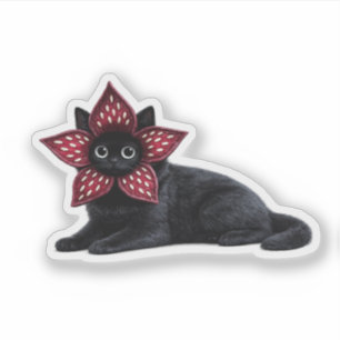 Onbekend Monster Zwarte Kat Donkere Fantasy Kat Sticker