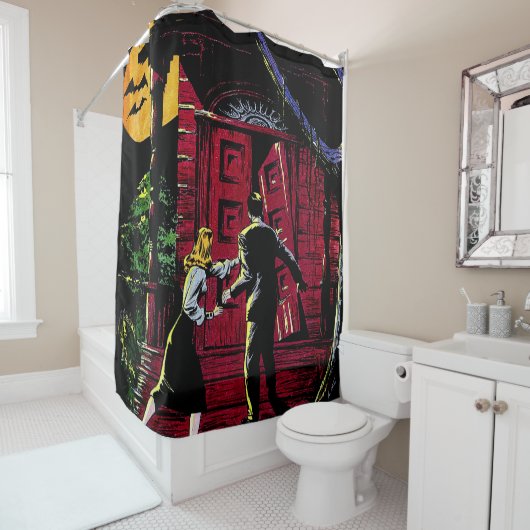 Onbekende komieken van het Haunted House Douchegordijn (In situ)