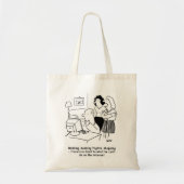 Onbekwaam man op computer. Funny Bag Tote Bag (Voorkant)