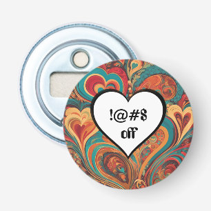 Onbeleefd Grappig Hart Ontwerp !@#$ Button Flesopener