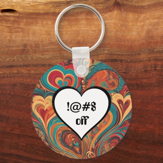 Onbeleefd Grappig Hart Ontwerp !@#$ Sleutelhanger (Achterkant)
