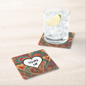 Onbeleefd Grappig Hart Ontwerp !@#$ Vierkante Kartonnen Onderzetter (Insitu)