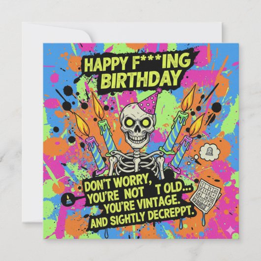 Onbeleefde grappige verjaardagskaarten (Voorkant)