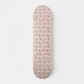Onbeperkt Happy Feast op een witte en roze achterg Skateboard (Voorkant)