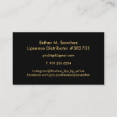 Onberispelijke Lips - Hot Pink Glitter en Gold Visitekaartje (Achterkant)