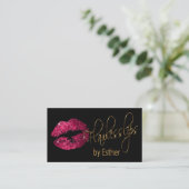 Onberispelijke Lips - Hot Pink Glitter en Gold Visitekaartje (Staand voorkant)