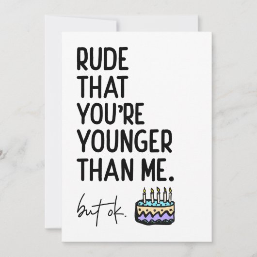 Onbeschoft dat je jonger bent dan ik, griezelige v kaart (Voorkant)