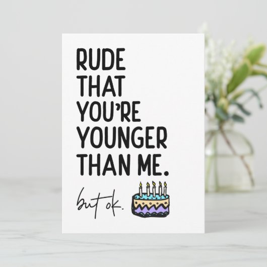 Onbeschoft dat je jonger bent dan ik, griezelige v kaart (Staand voorkant)