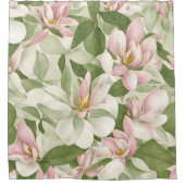 Onbetegelde  Roze en Witte Magnolia's Douchegordijn (Voorkant)