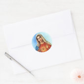 Onbevlekt hart ronde sticker (Envelop)