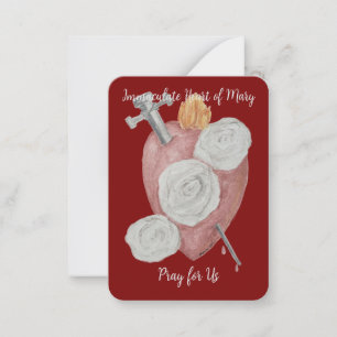Onbevlekt Hart van Maria Heilige kaart - Set van 1 Notitiekaartje